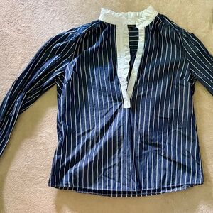 Brooks Brothers navy and white button up